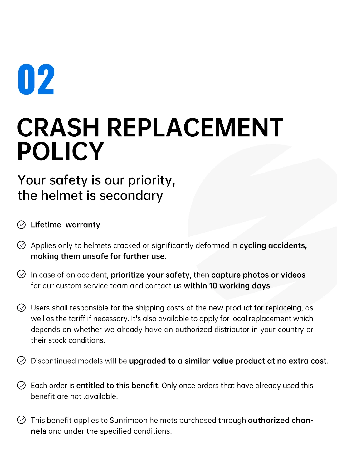 CRASH REPLACEMENT POLICY