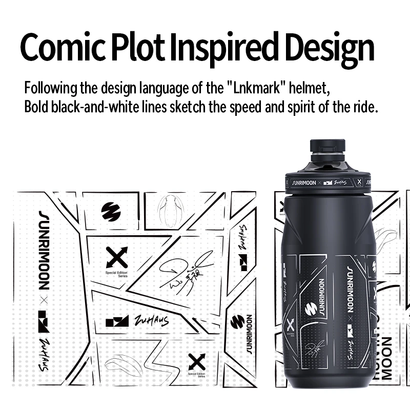 Comic Plot Inspired Design
Following the design language of the "Lnkmark" helmet,drawing inspiration from the worid of comics.Bold black-and-white lines sketch the speed and spirit of the ride.